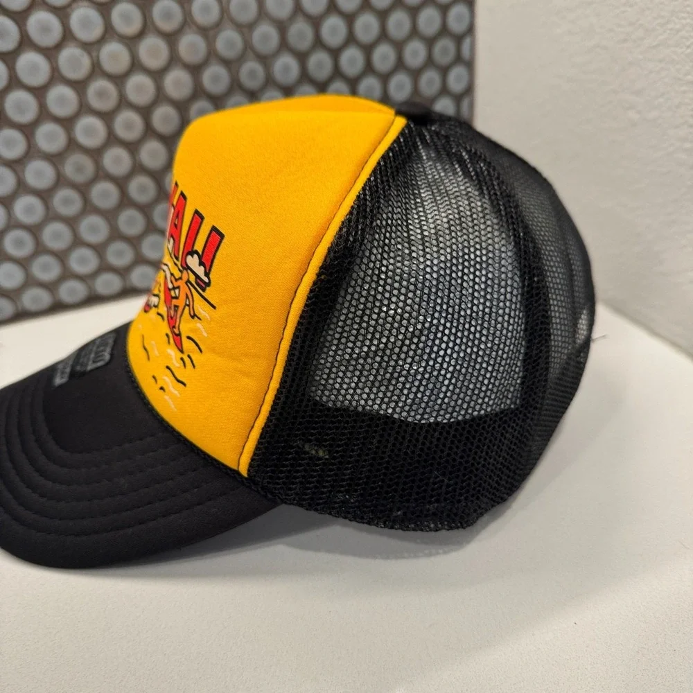 Hawaii Hat Cap Trucker Mesh Snap Back Graphic Surfing Surf Black Yellow Otto‎